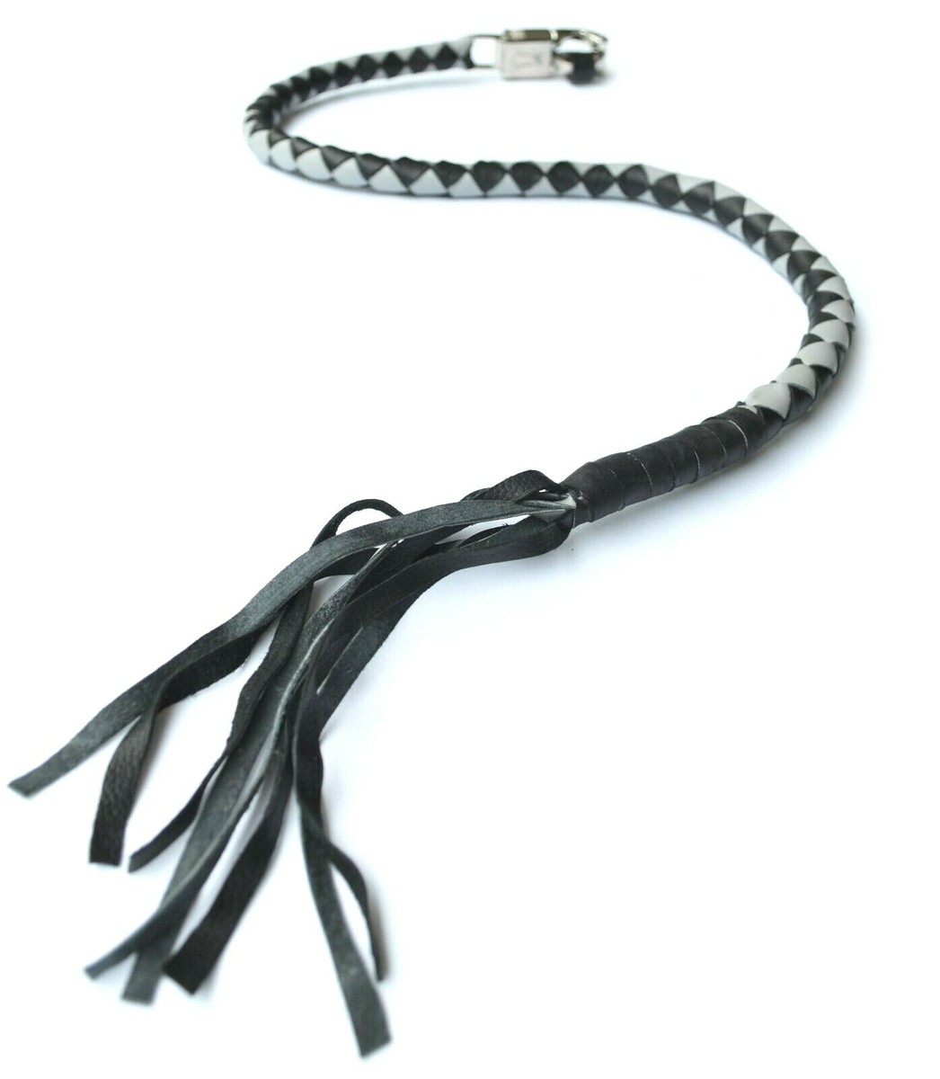 Genuine Leather Motorcycle Whip Get Back Whip With Tassels 41