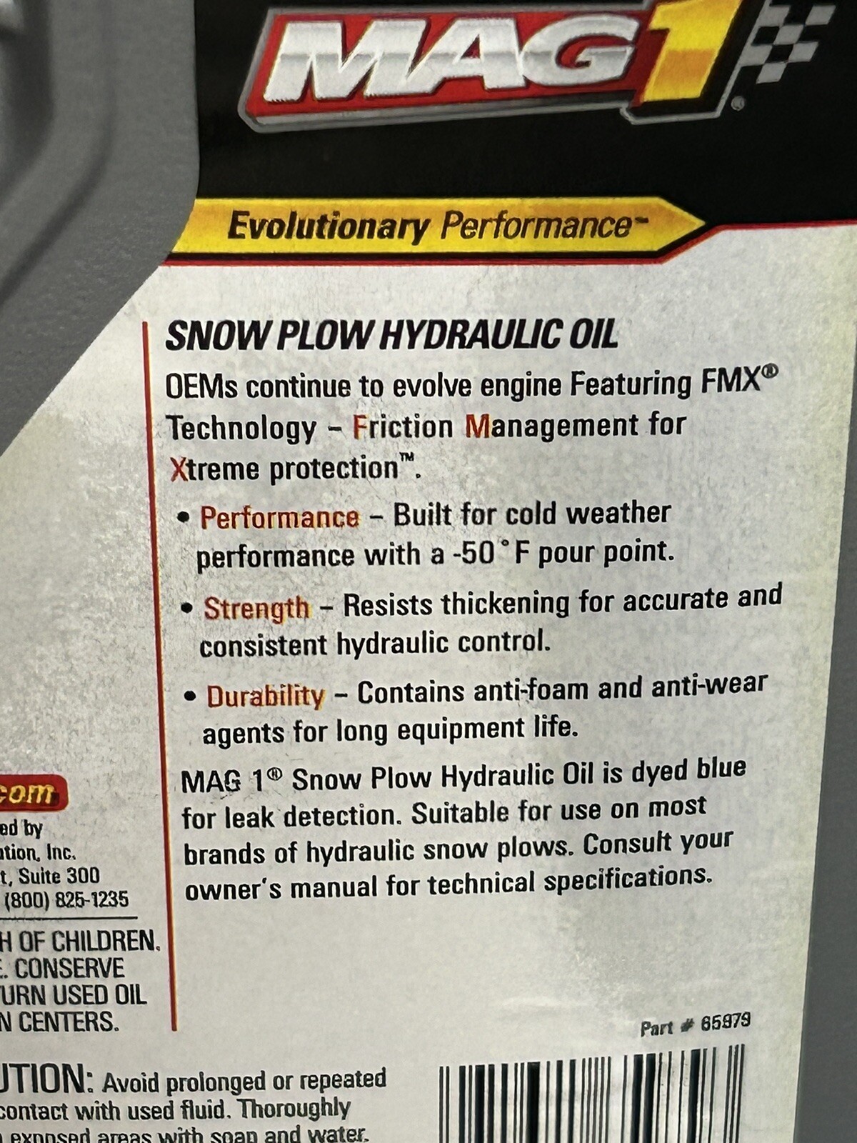 Snow Plow Hydraulic Oil Mag 1 FMX Full Synthetic Fluid MAG165979 (2) Quarts eBay