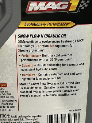 Snow Plow Hydraulic Oil Mag 1 FMX Full Synthetic Fluid MAG165979