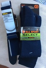 SPORT SOCKS  BASEBALL BELT NWT YOUTH 9C-1Y E2-A19