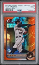 Felix Valerio 2022 Bowman Draft 1st Edition Orange Foil /25 PSA 9 Brewers