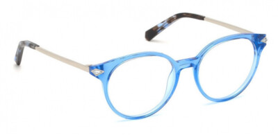 Swarovski SK 5313 084 Blue Round Plastic Optical Eyeglasses Frame 50-17-140 RX