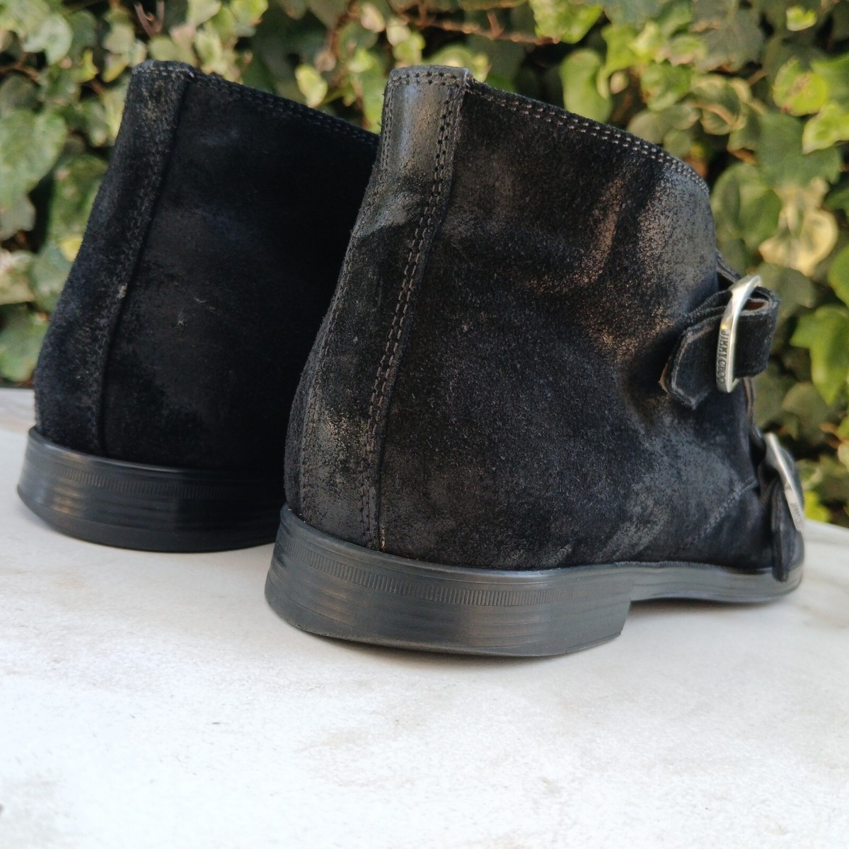 Jimmy Choo Double Monk Waxed Suede Chukka Boots Men display picture 1