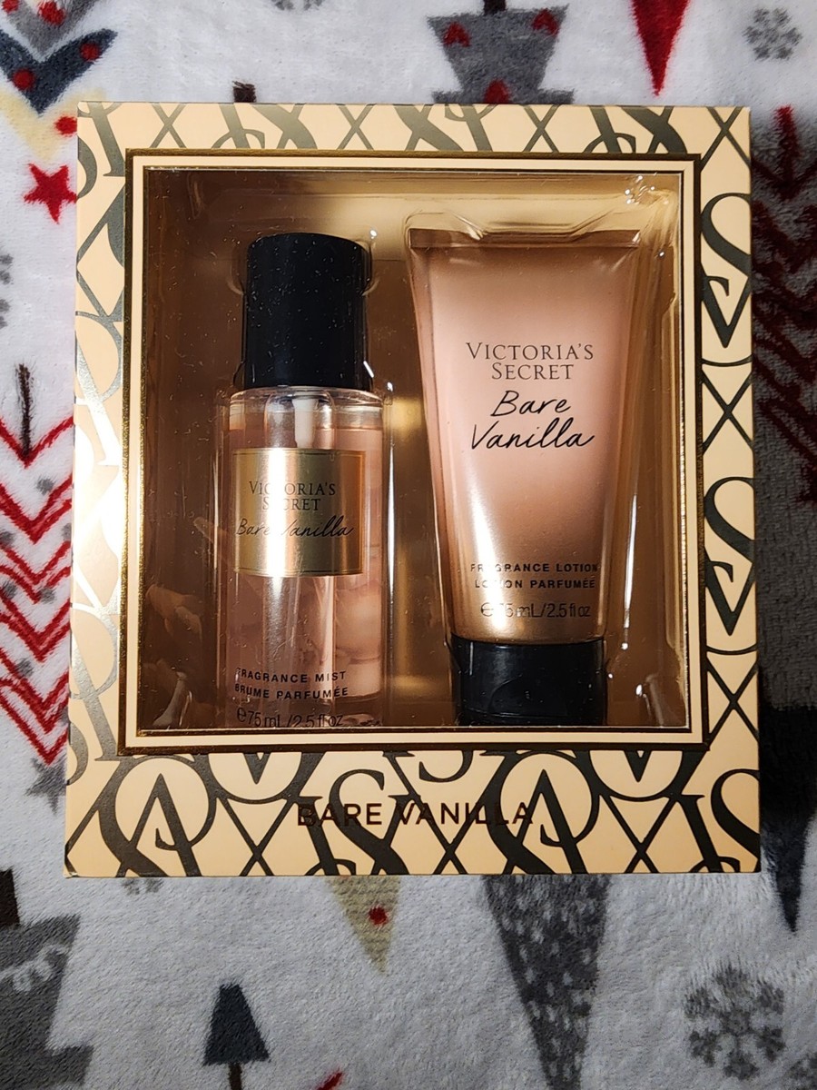 VICTORIAS SECRET BARE VANILLA PIECE GIFT SET FRAGRANCE MIST AND