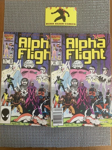 Alpha Flight #33 Lot 1st App Lady Deathstrike Newsstand & Direct.  Fine-VG