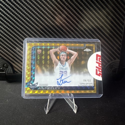 LIAM MCNEELEY 2025-26 TOPPS CHROME ROOKIE GOLD GEOMETRIC RC AUTO 04/50