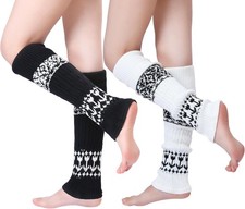 Leg Warmers Women Winter Warm Knitted Knee High Boot Socks 80s Party 1-3 Pairs