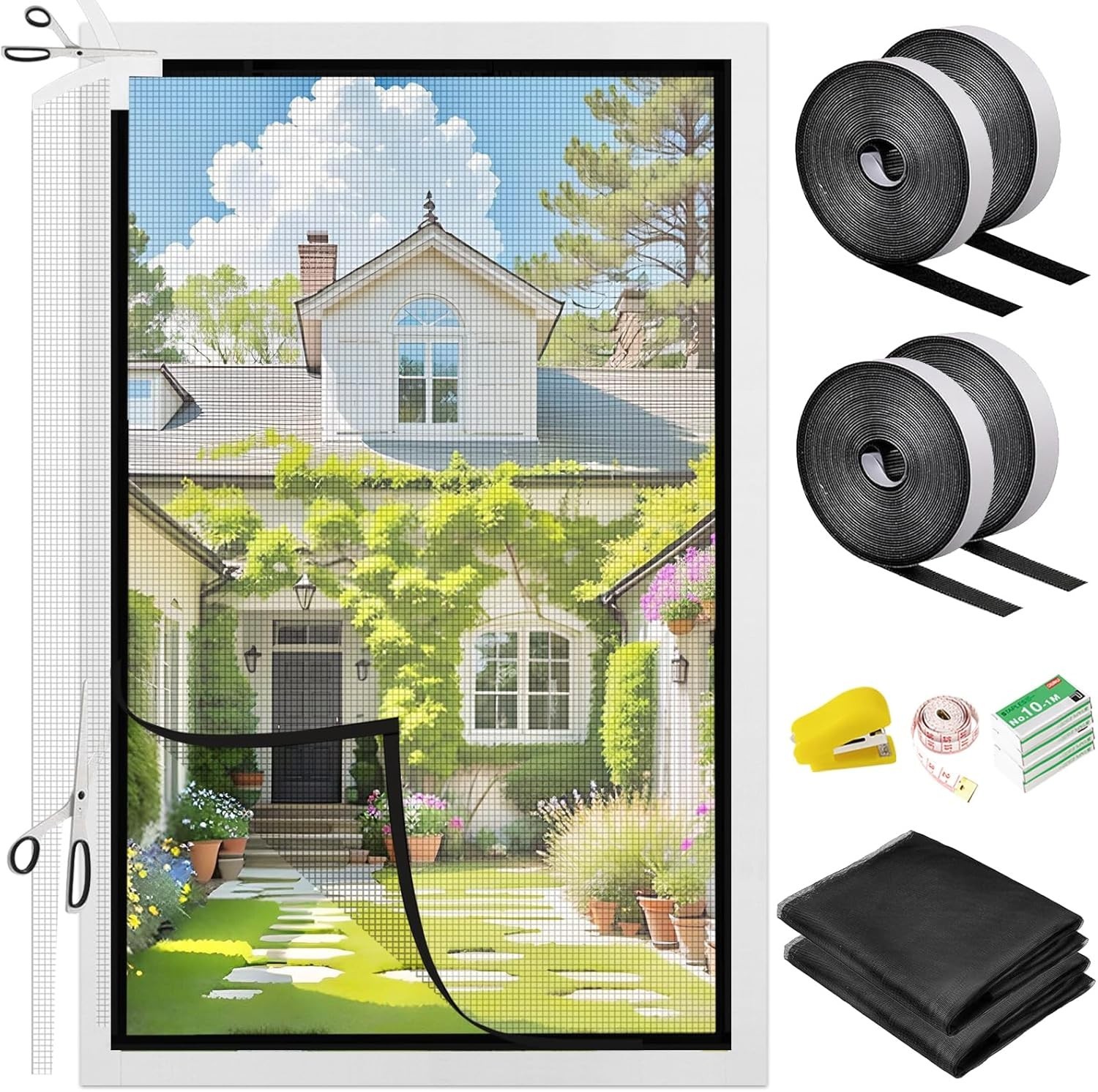 DIY Self Adhesive Window Screen Inch Adjusting Fibreglass Netting Mesh