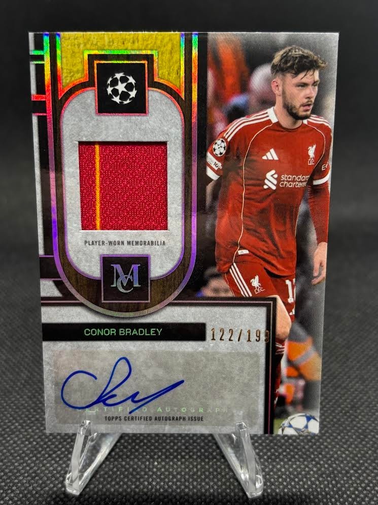 2025/26 TOPPS MUSEUM COLLECTION UEFA CONOR BRADLEY PATCH-AUTO /199 LIVERPOOL!!