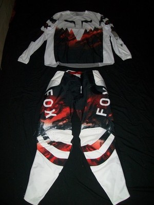 2026 Fox Racing 180 Kairos Mens MX Offroad Gear Set Black/White/Flo Red 38, XXL