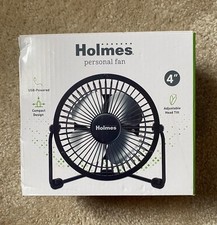 Holmes 4" USB Powered Adjustable Head Personal Desk Fan Black