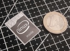 10 x Black  Silver Linux Inside Stickers For The Computer Case 18 x 25 mm