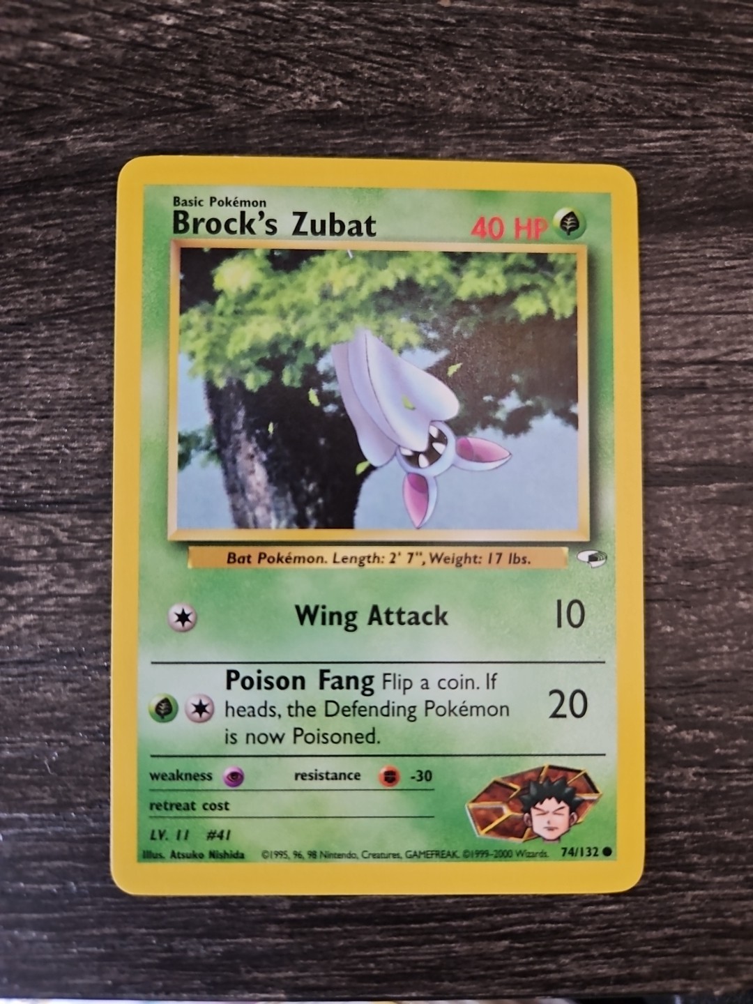 Pokemon - Brock's Zubat 74/132 Common Unlimited Edition Gym Heroes 