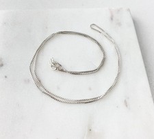 Vintage Italy 925 Sterling Silver Box Chain Link Necklace Chain 18  