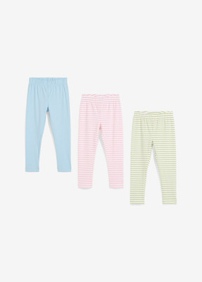 3er-Pack Leggings mit Bio-Baumwolle Gr. 140/146 Blau Grün Rosa Mädchen Hose Neu*