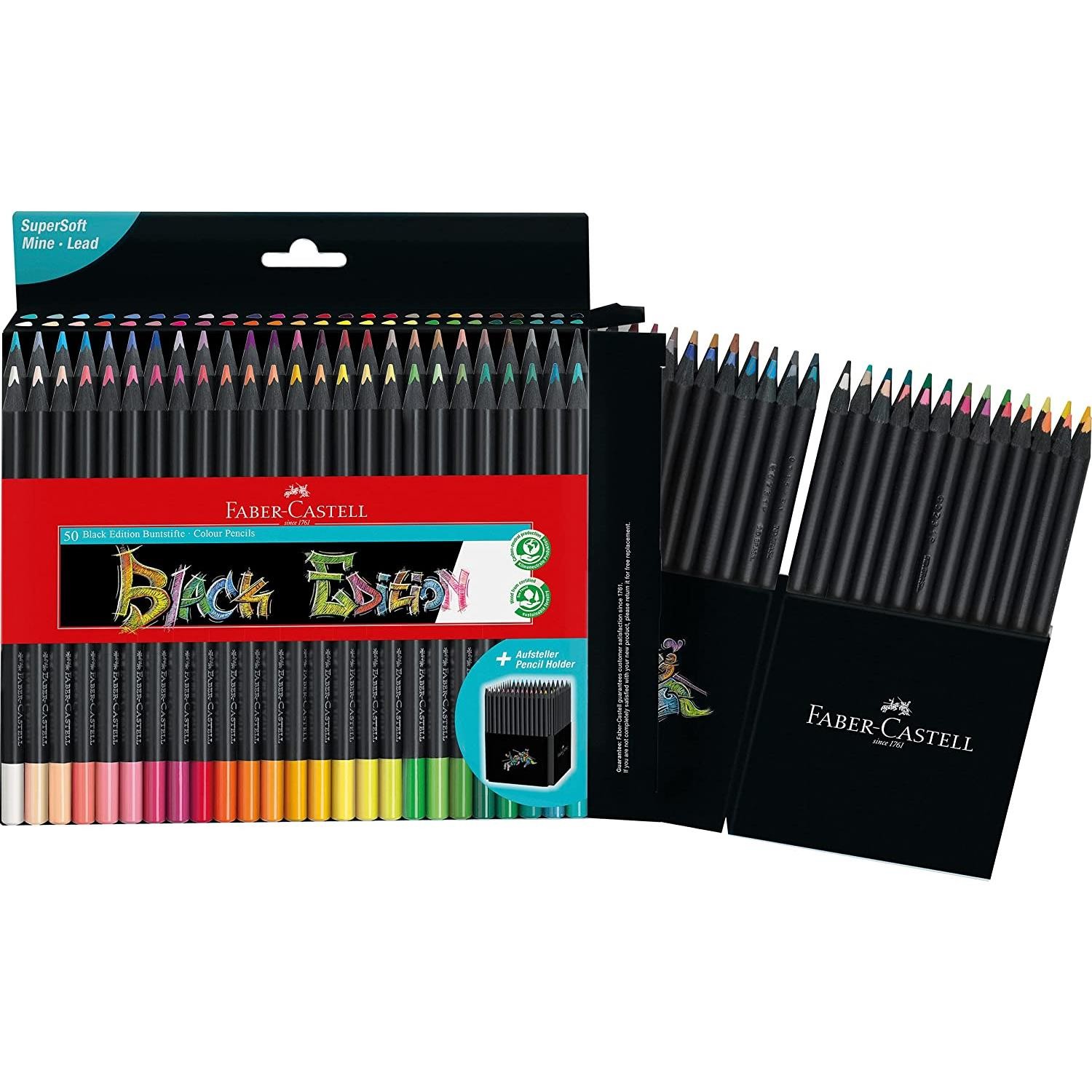 Crayons de couleur Black Edition Faber-Castell 50 nuances dessin et croquis