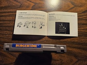 NES Burger Time (Nintendo Entertainment System) Tested Works - Cart and Manual