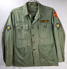 Vintage US Army OG 107 Sateen Shirt Jacket Fatigue Vietnam Custom Pockets M