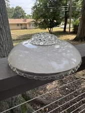 Beautiful Vintage ART DECO STYLE Glass Done Ceiling Light Shade - 10" Wide