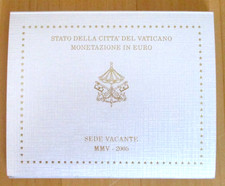 VATICAN SEDE VACANTE 2005–KMS COIN SET 1 CENT to 2 EURO IN BLISTER BU