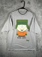 Vintage South Park 1997 Comedy Central Kyle "Kick Ass" T-Shirt Mens XL Gray