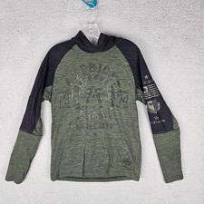 American Fighter Hoodie Mens M Green Heather Graphic Print Long Sleeve Pullover