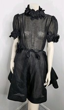 Zimmermann Luminosity Lift Off Flower Mini Dress Black Linen-Silk Sz 10 US Note!