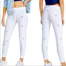 Chaser  White Tiny Hearts Cozy Jogger Lounge Pant