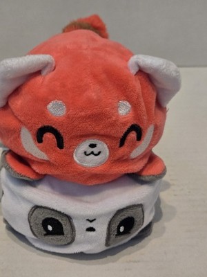 Teeturtle Reversible Plush 7  Happy Angry Red Panda Gray Panda Toy Holiday Gift
