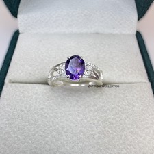 Natural Amethyst, 925 Sterling Silver, Promise Ring, Brides Ring