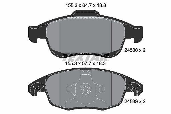 Textar Bremsbelagsatz, Scheibenbremse Vorderachse U.A. FüR CitroËN, Ds, Peugeot-image