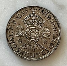 1939 Great Britain .500 Silver Two Shillings King George VI *GB175
