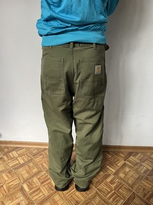 Carhartt WIP Simple Pant Olive Green Mens Size 33x32 Straight Workwear Casual