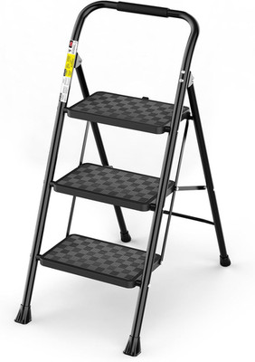 3 Step Ladder, Step Stool Foldable for Adults with Wide Anti-Slip Pedal, Lightwe