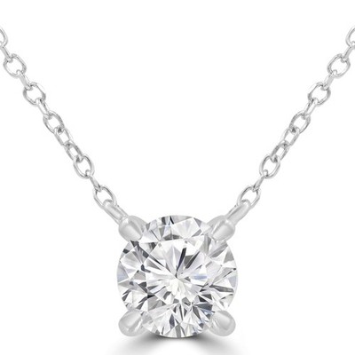1,05 ct rundes VS1 D Lab Created Diamant Collier 14 K Weißgold