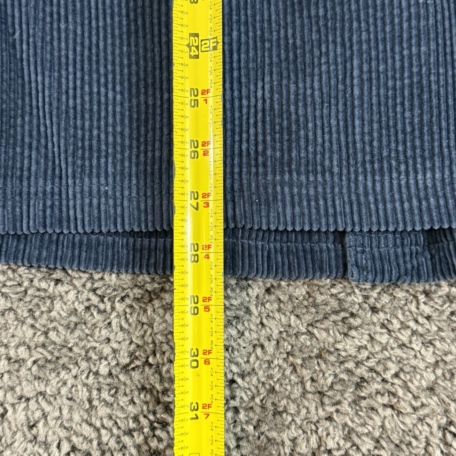 LL Bean Shirt Women's Medium Navy Blue Corduroy Button Flannel Lined Shacket