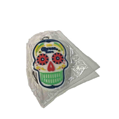 Corona Extra Key Chain Charm Beer Sugar Skull Day Of The Dead  Soft Rubber NEW !