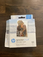 HP Sprocket Zink Photo Paper 2x3" for HP Sprocket Photo Printers, 100 Sheets