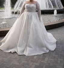 Prinzessin Brautkleid Hochzeitskleid Gelinlik Strass Perlen Glitzer Gr. 48-54