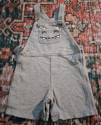 Carter's Gray Knit Cotton Overall One-Piece Graphic Animal Print 18 Months
