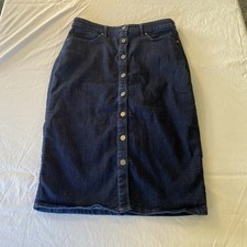 Banana Republic Dark Blue Button-Front Pencil Skirt Size 4