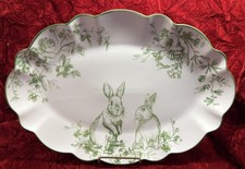POTTERS STUDIO Scalloped Green And White Toil...