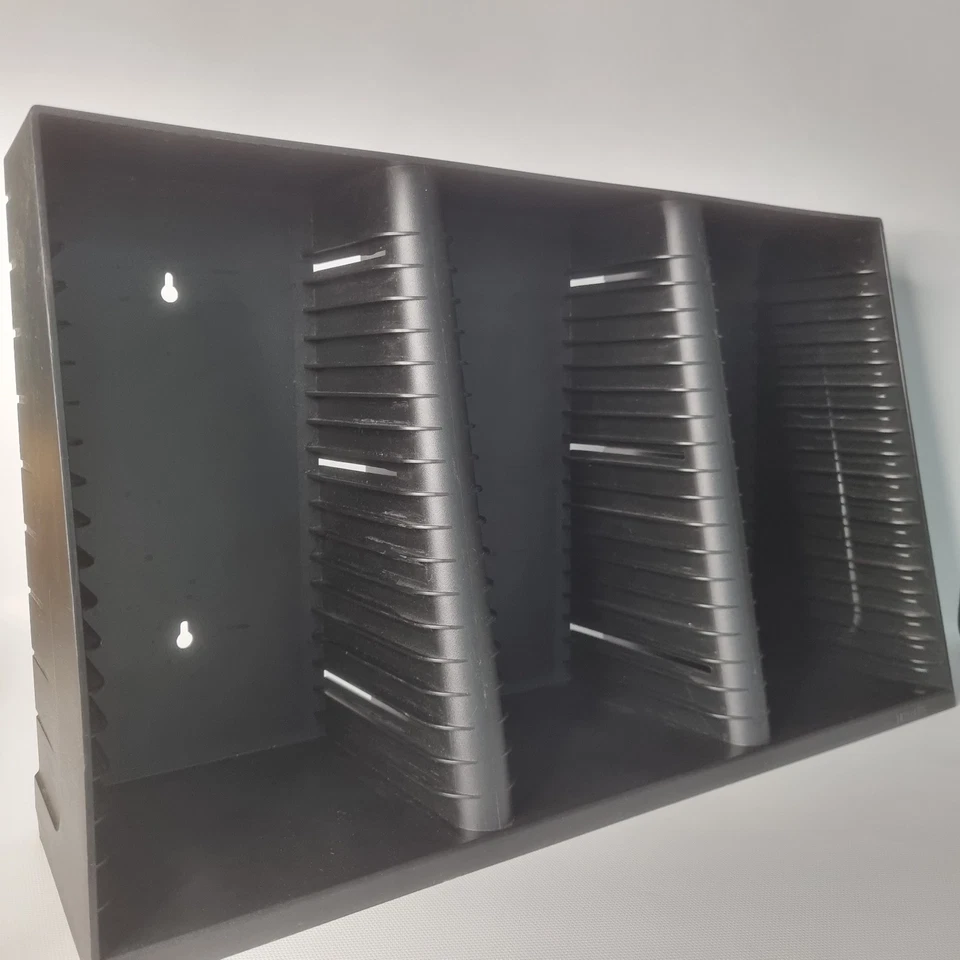 Vintage Laserline CD Storage Wall Mount Rack Holds 60 Black Plastic Retro USA - Image 2 of 4