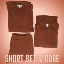 PJ Salvage Short Set Short Robe Bronze XL Bundle Pajamas/Loungewear NWT