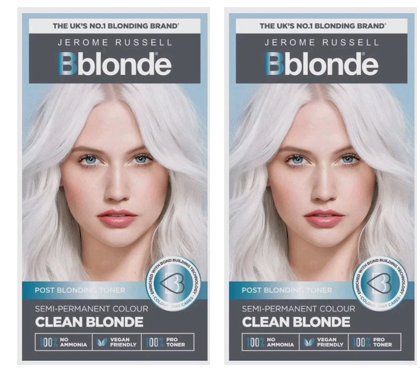 2 x Jerome Russell Bblonde Clean Blonde Post Blonding Toner Semi Permanent