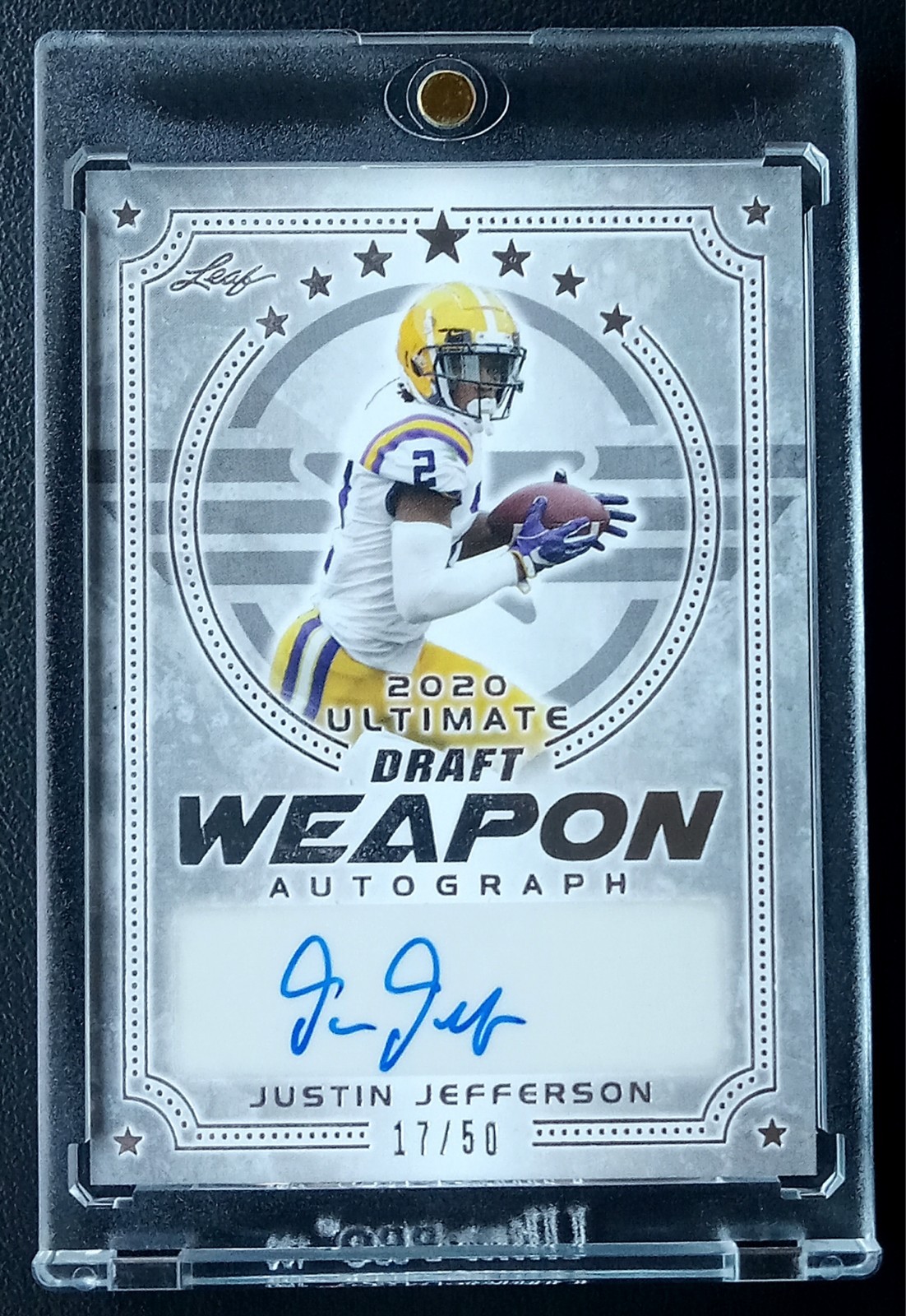 2020 Leaf Metal Rookie Justin Jefferson #LR-17 2020 Leaf Rookie Silver Justin Jefferson Graded 10 Rookie Card Vikings/LSU Graded 10 Card 2020 Leaf Metal Rookie Justin Jefferson #LR-17 2020 Leaf Rookie Silver Justin Jefferson Graded 10 Rookie Card Vikings/LSU Graded 10 Card