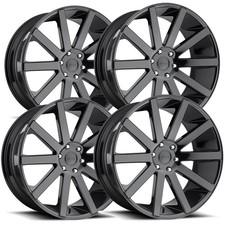 Set-4 Dub S219 Shot Calla 26x10 6x5.5 20mm Gloss Black Wheels Rims 26 Inch