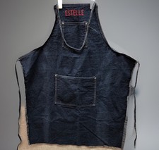 VTG 1950s 60s Denim Work Apron Shop Garage Pocket Utility One Size Embroidered