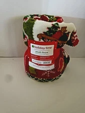 Plush Holiday Christmas Throw 50x60, different types of Christmasdeco,multicolor