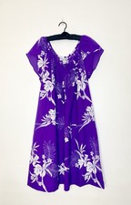 Vintage 1970s MuuMuu Hawaiian Print Patio Lounge Caftan Kaftan House Dress Large